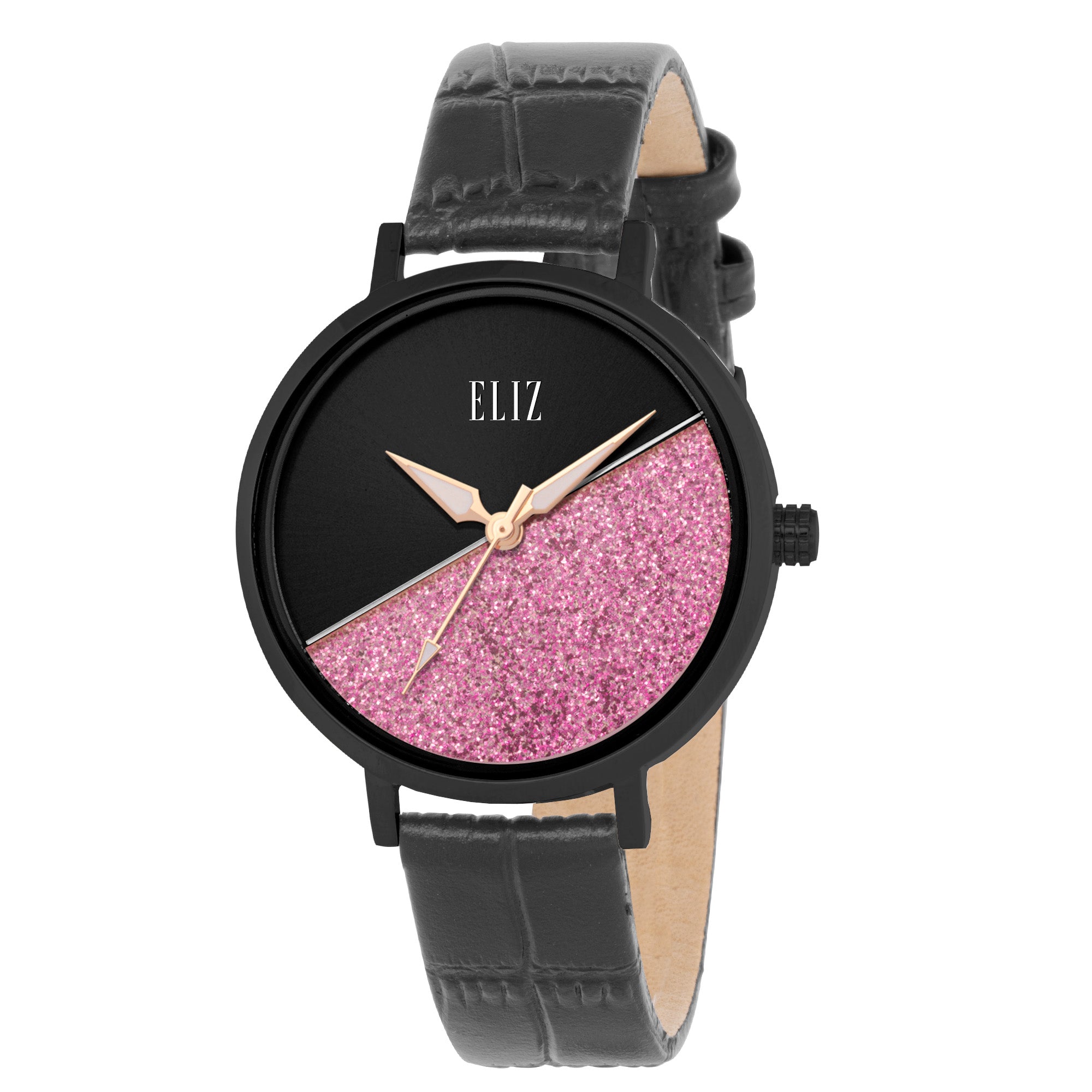ELIZ ES8911L1NNG SS Caseback & Leather 3-Hands Women's Watch