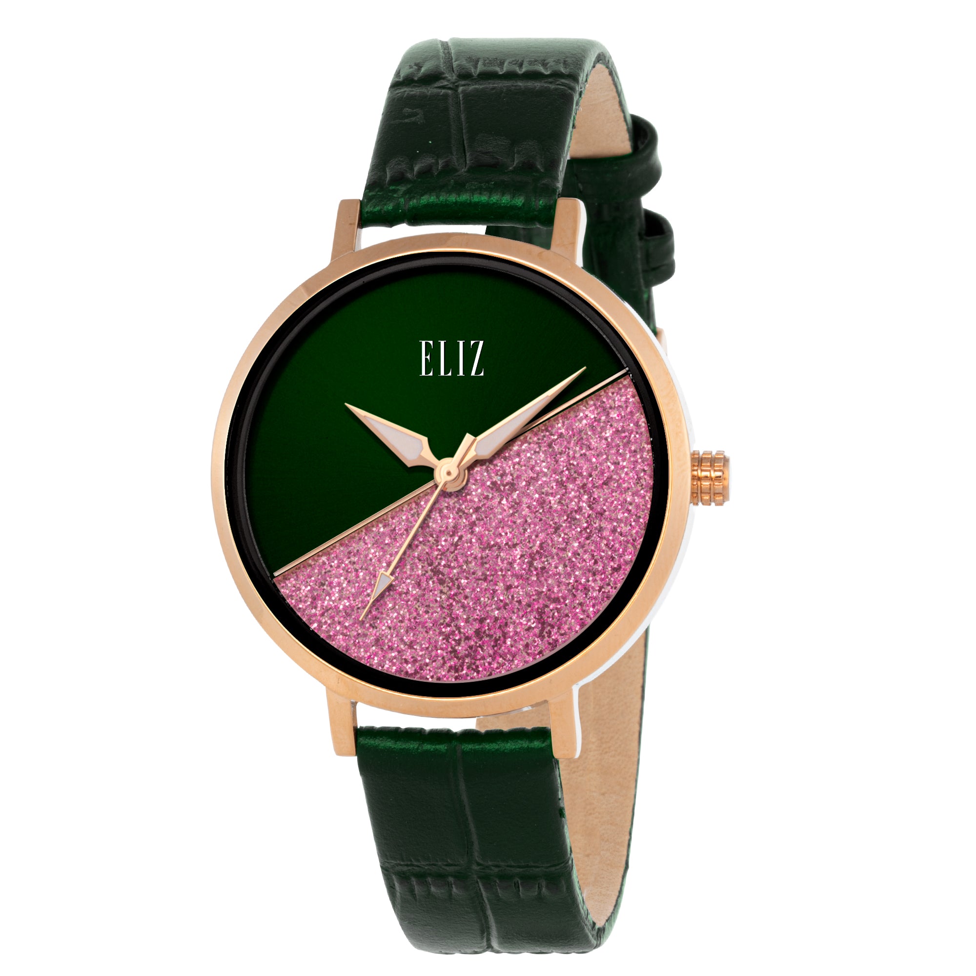 ELIZ ES8911L1REE SS Caseback & Leather 3-Hands Women's Watch