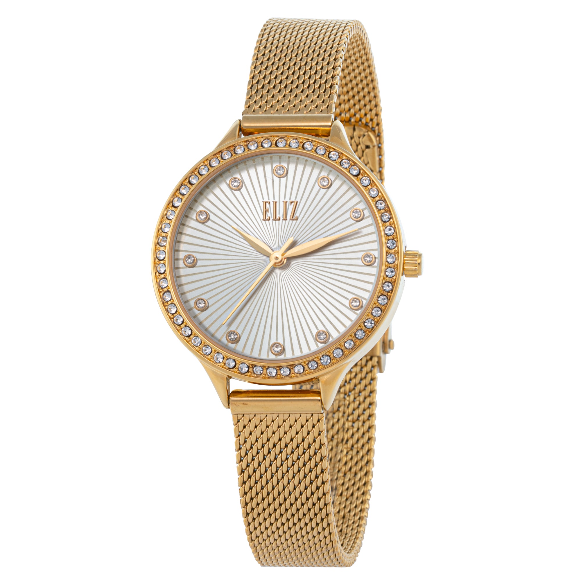 ELIZ ES8916L2GSG SS Caseback & Mesh Strap 3-Hands Women's Watch