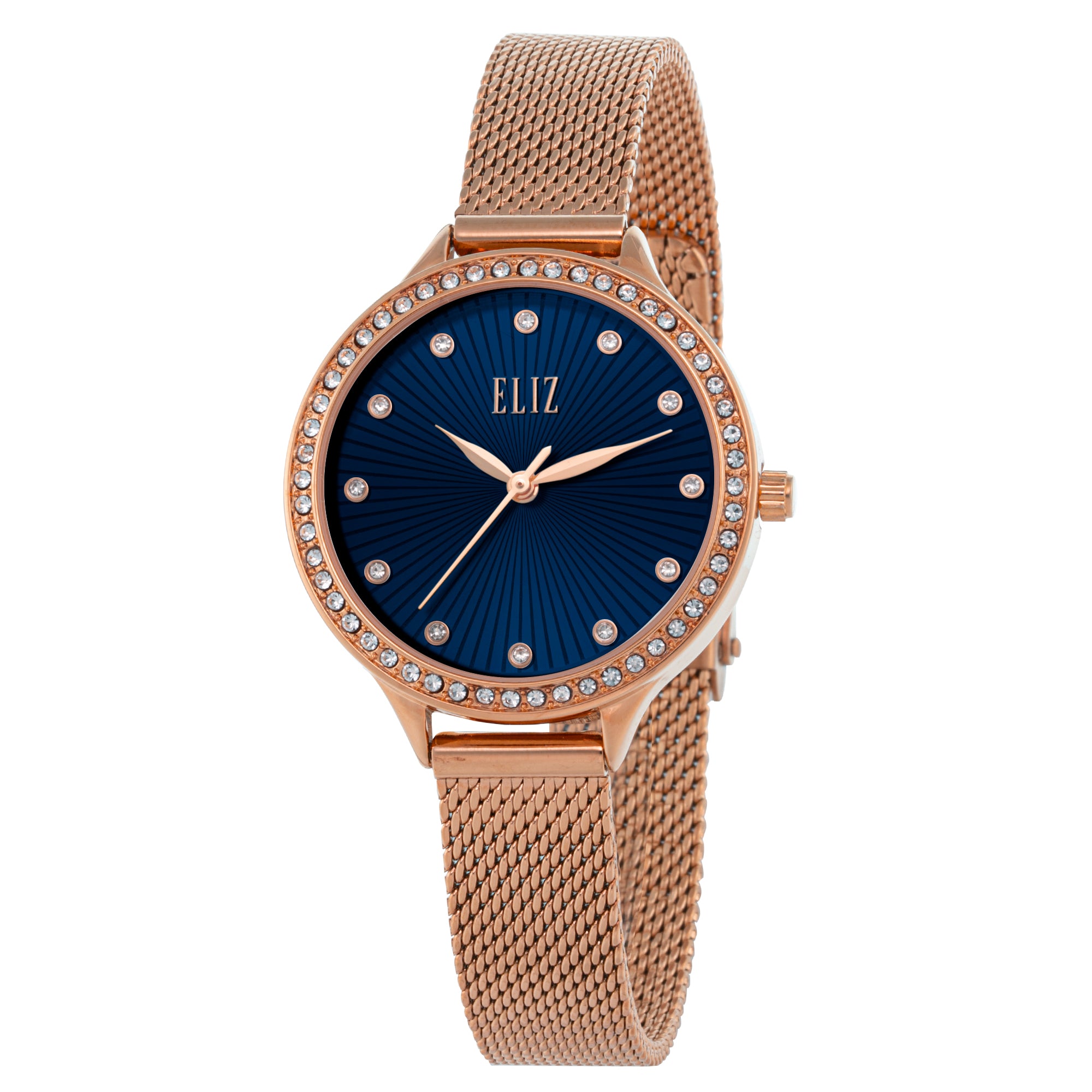 ELIZ ES8916L2RBR SS Caseback & Mesh Strap 3-Hands Women's Watch