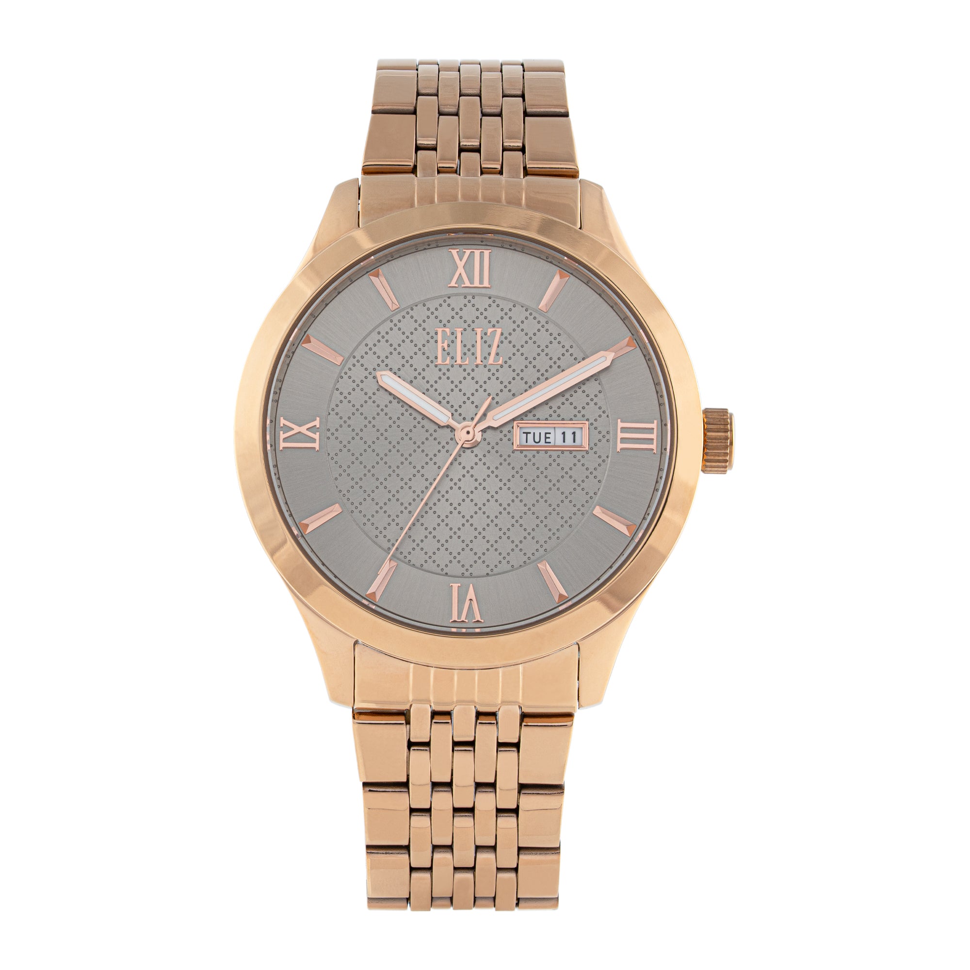 ELIZ ES8941G2RGR SS CASE & BAND DAY-DATE MEN'S WATCH