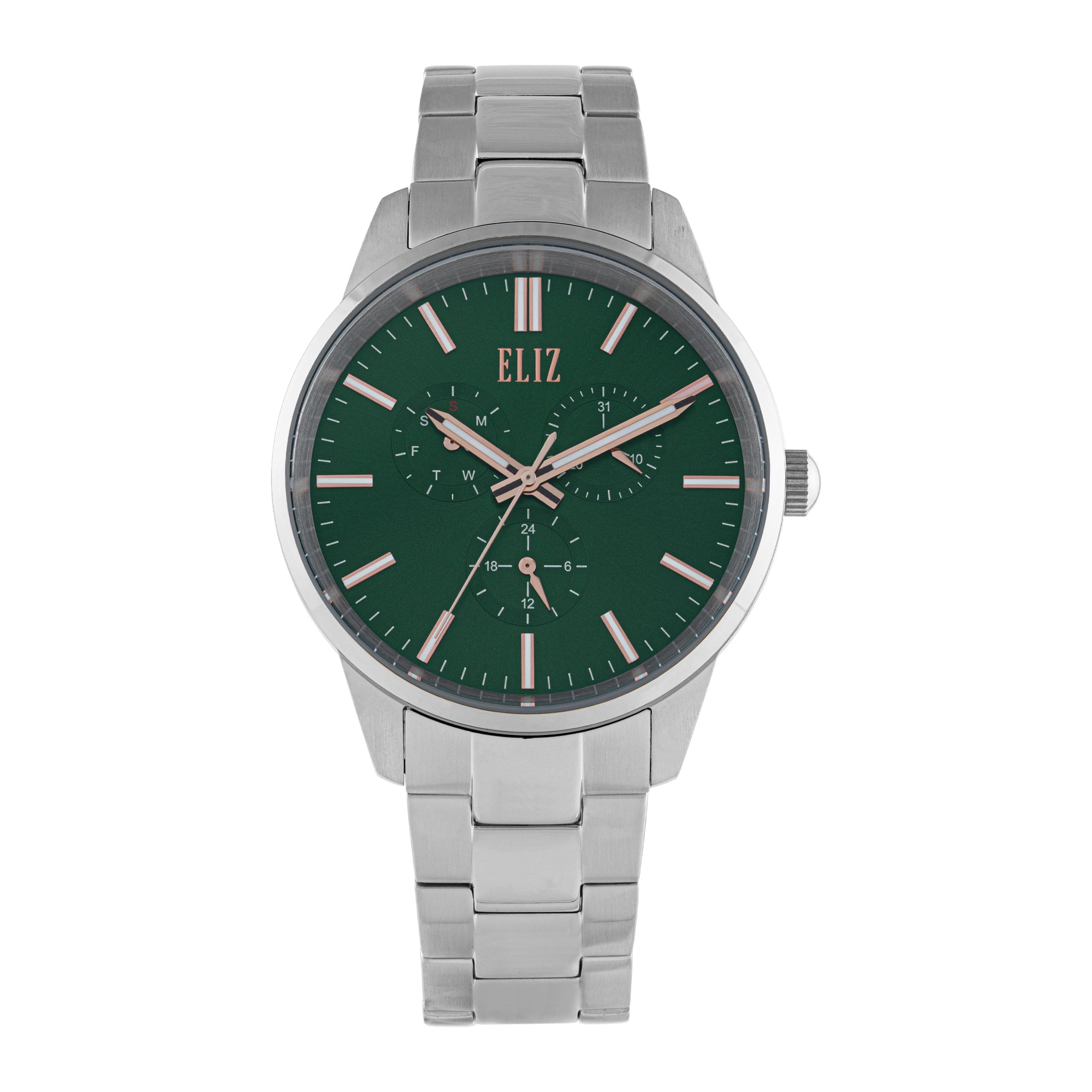 ELIZ ES8942G2SES SS CASE & BAND MULTIFUNCTION MEN'S WATCH