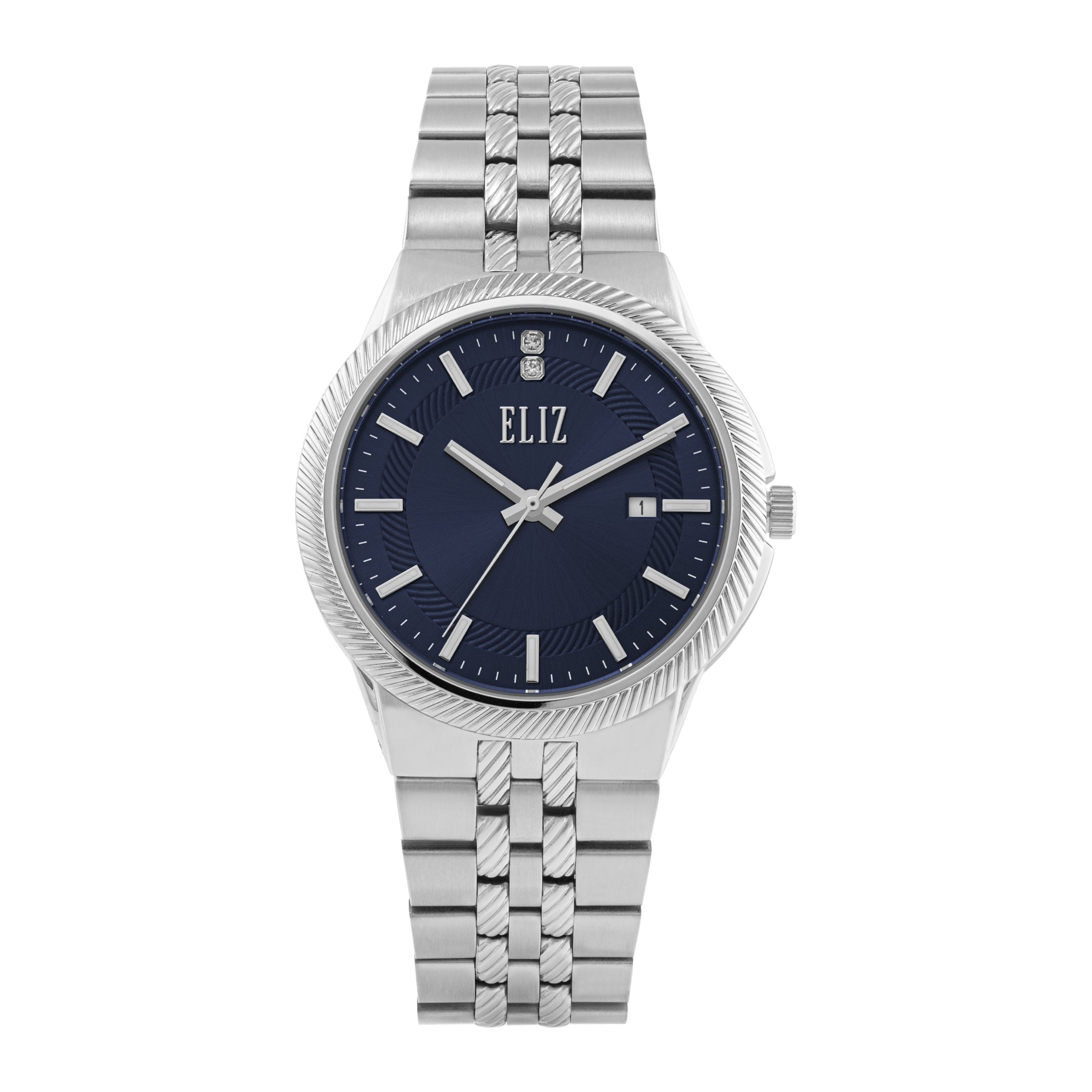 ELIZ ES8943G2SBS SS Case & Band Calendar Men's Watch