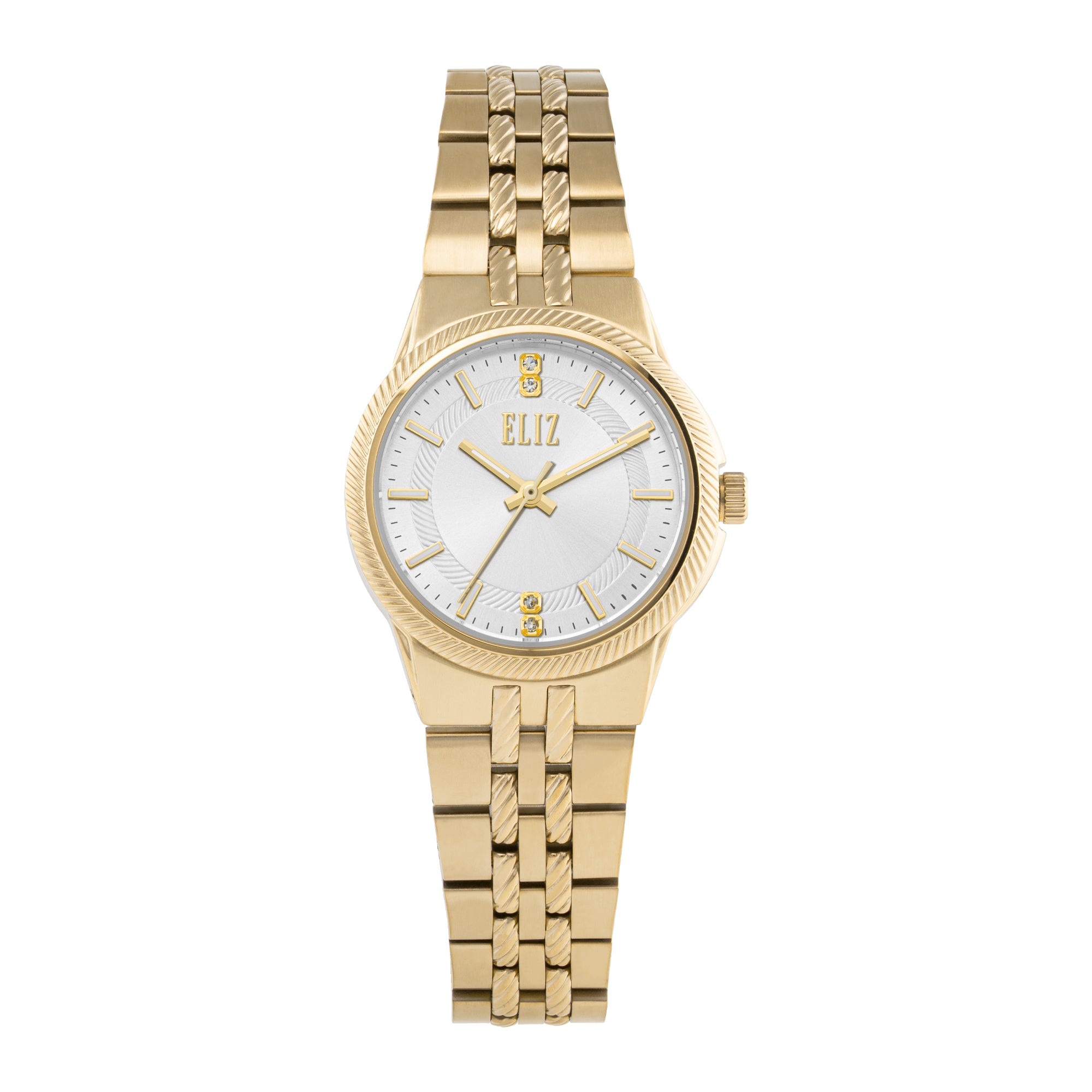 ELIZ ES8943L2GSG SS Case & Band Calendar Women's Watch