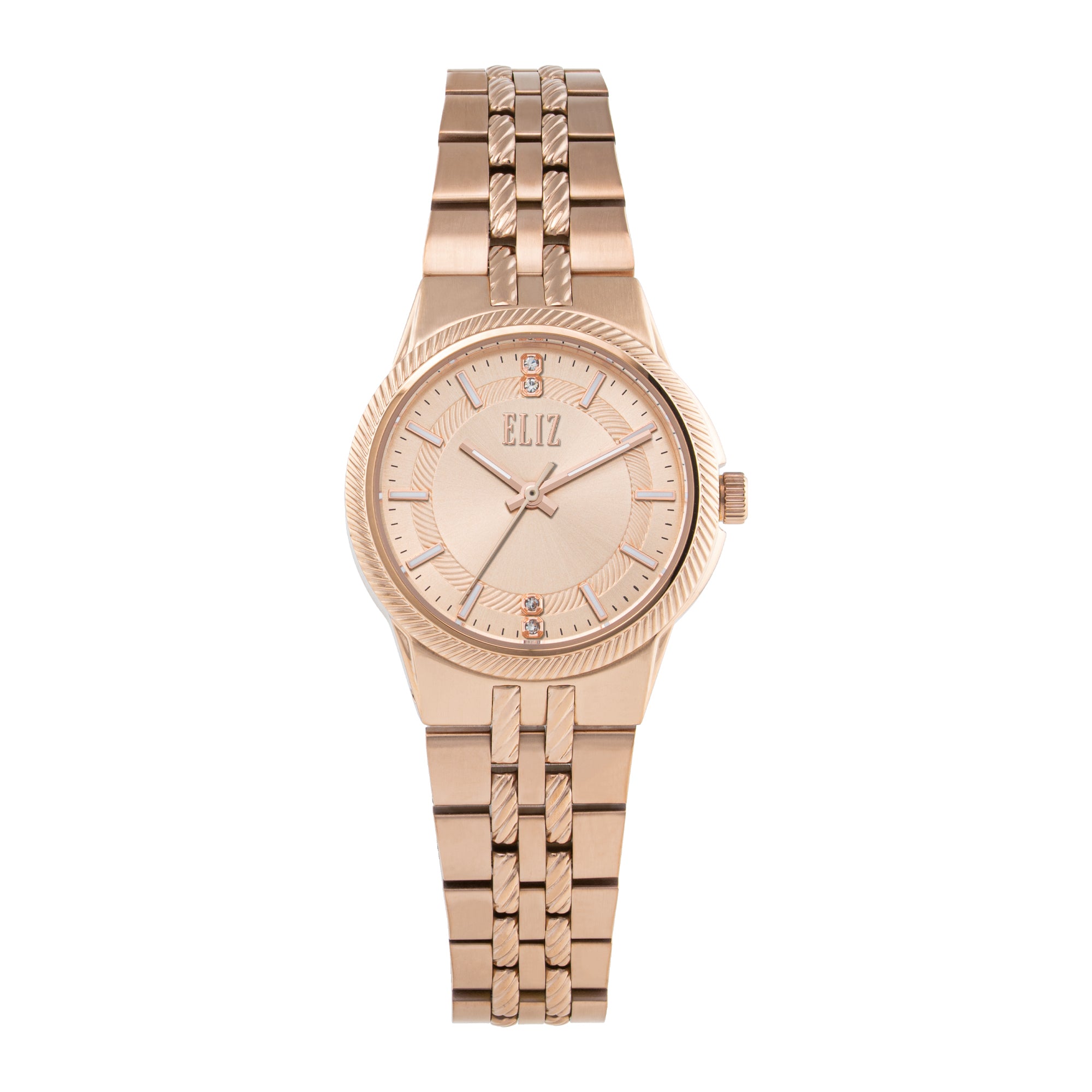 ELIZ ES8943L2RPR SS Case & Band Calendar Women's Watch