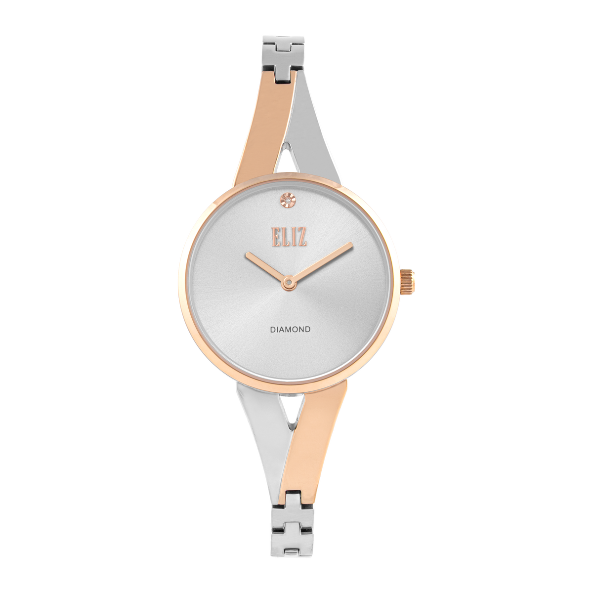 ELIZ ES8945L2USU SS Case & Band Two-Hands Women's Diamond Watch