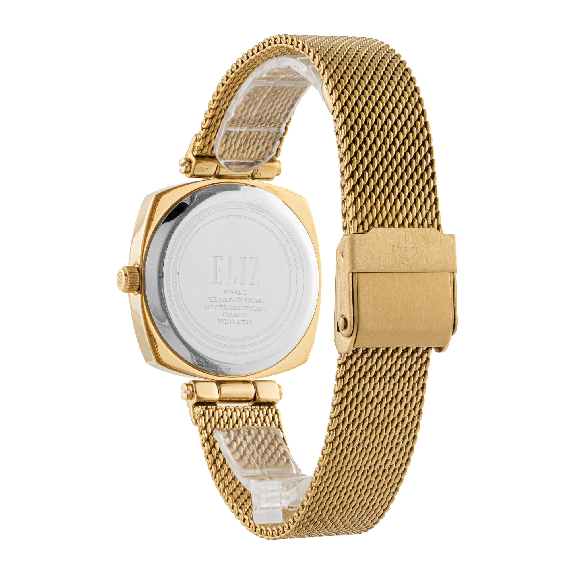 ELIZ ES8947L2GCG SS Case & Mesh Strap Three-hands Women's Watch