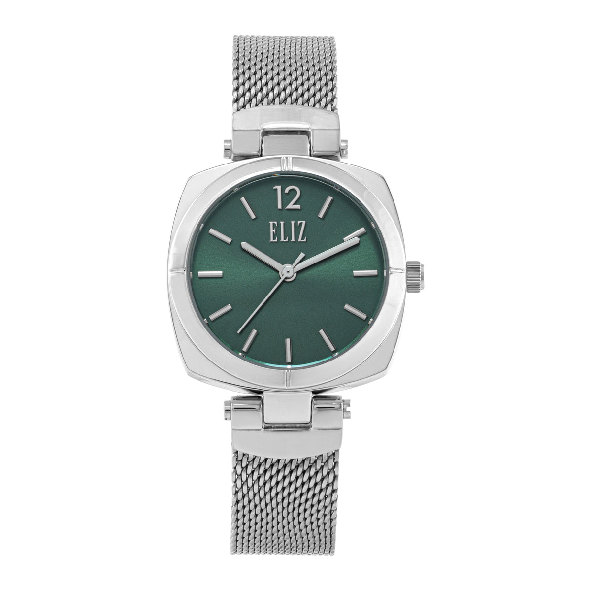 ELIZ ES8947L2SES SS Case & Mesh Strap Three-hands Women's Watch