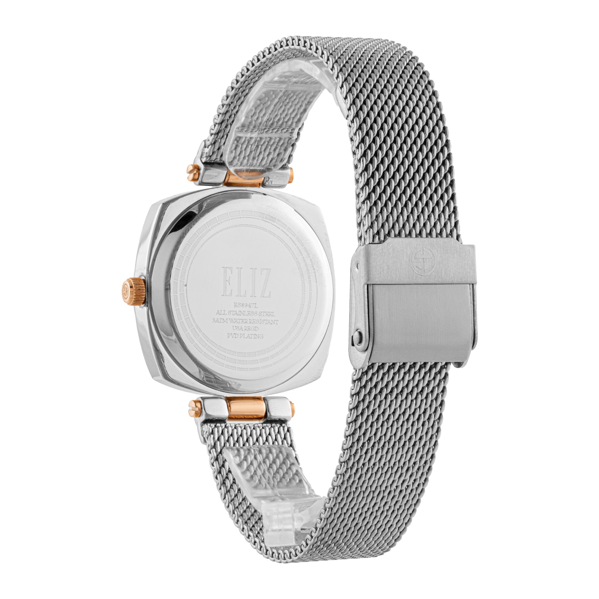 ELIZ ES8947L2UBS SS Case & Mesh Strap Three-hands Women's Watch