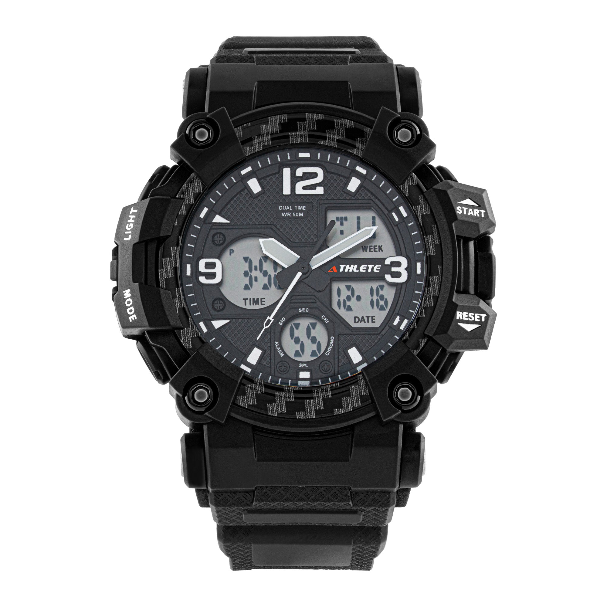 ELIZ ATHLETE ES8964G8NNN PU Case & Strap Analog-Digital  Men's Watch