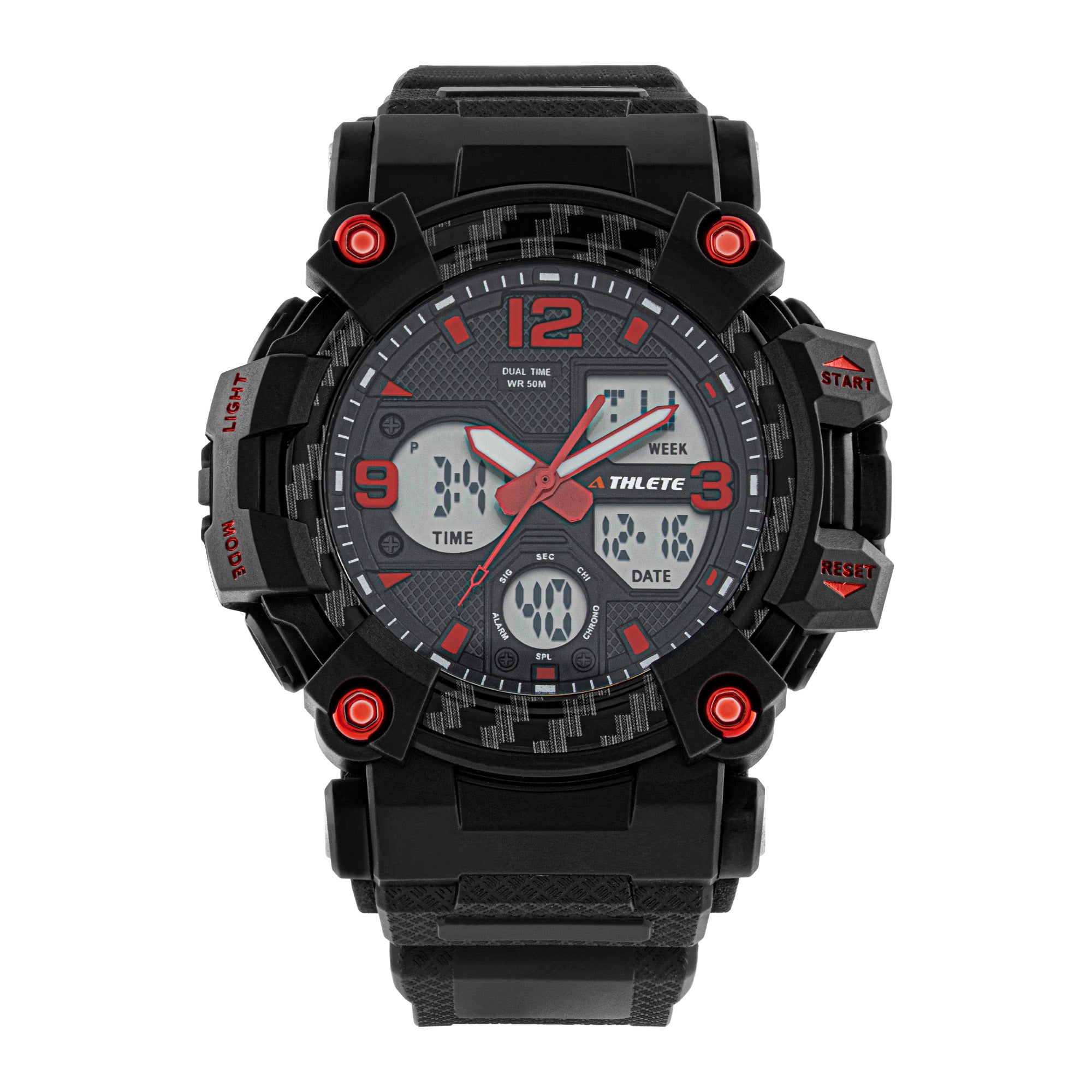 ELIZ ATHLETE ES8964G8NRN PU Case & Strap Analog-Digital  Men's Watch