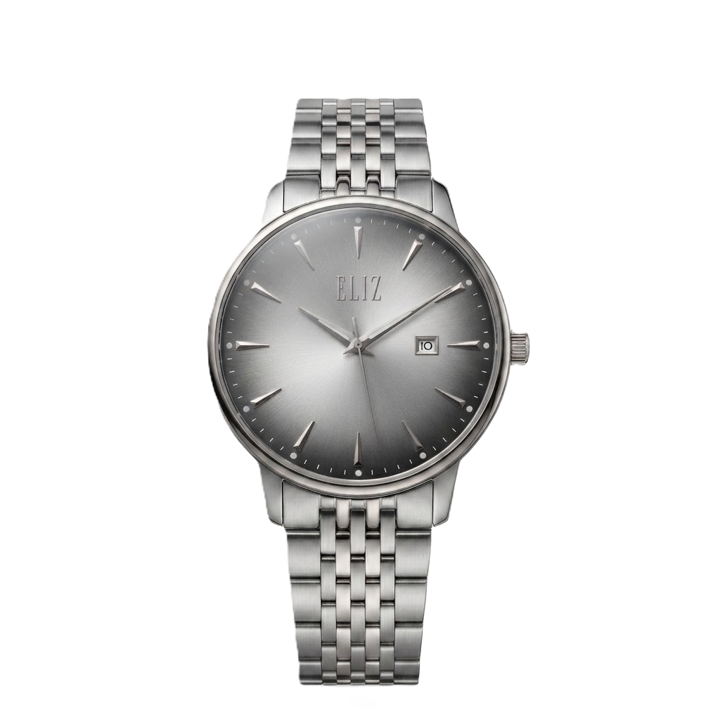 ELIZ ES8971G2SNS SS Case & Band Calendar Men's Watch