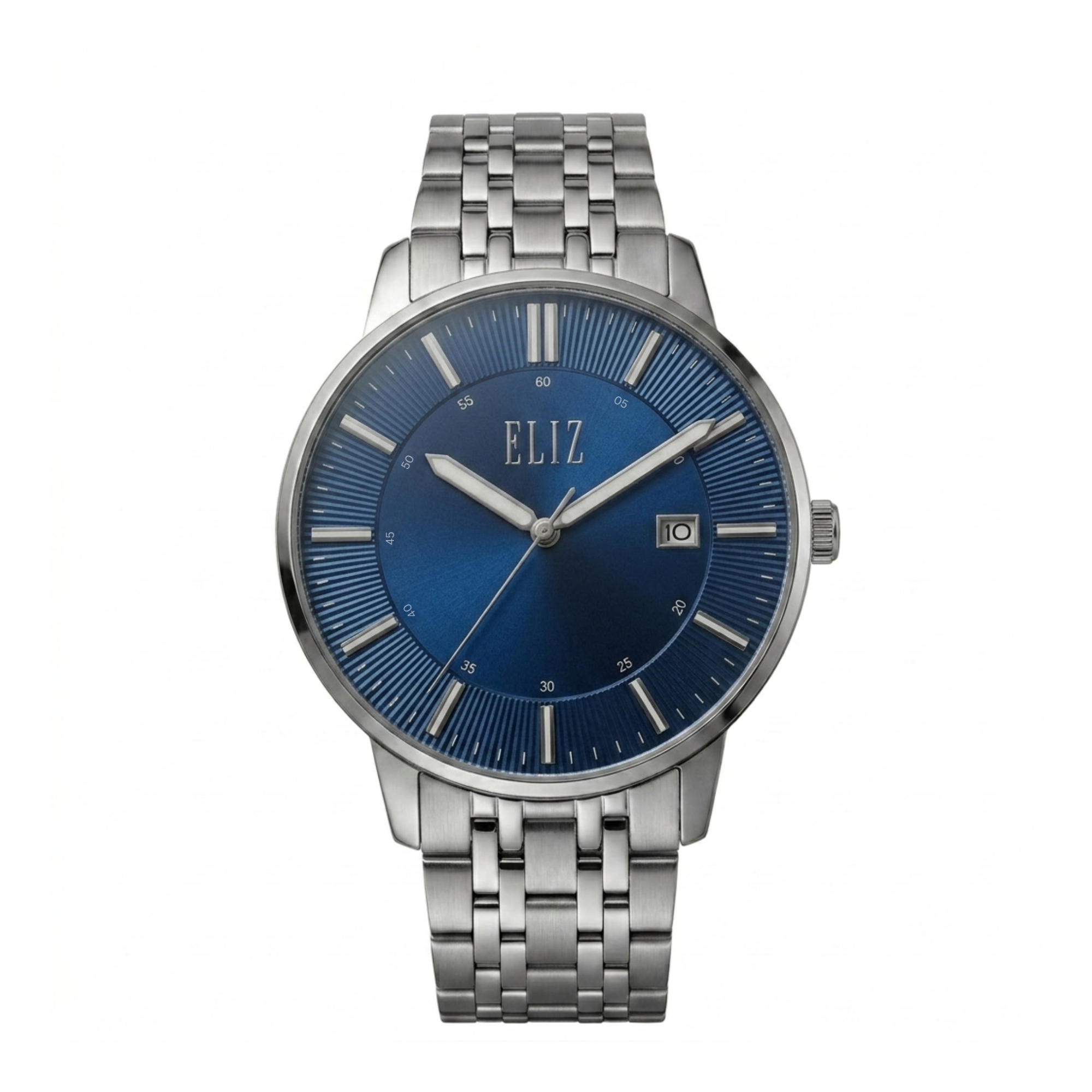 ELIZ ES8972G2SBS SS Case & Band Calendar Men's Watch