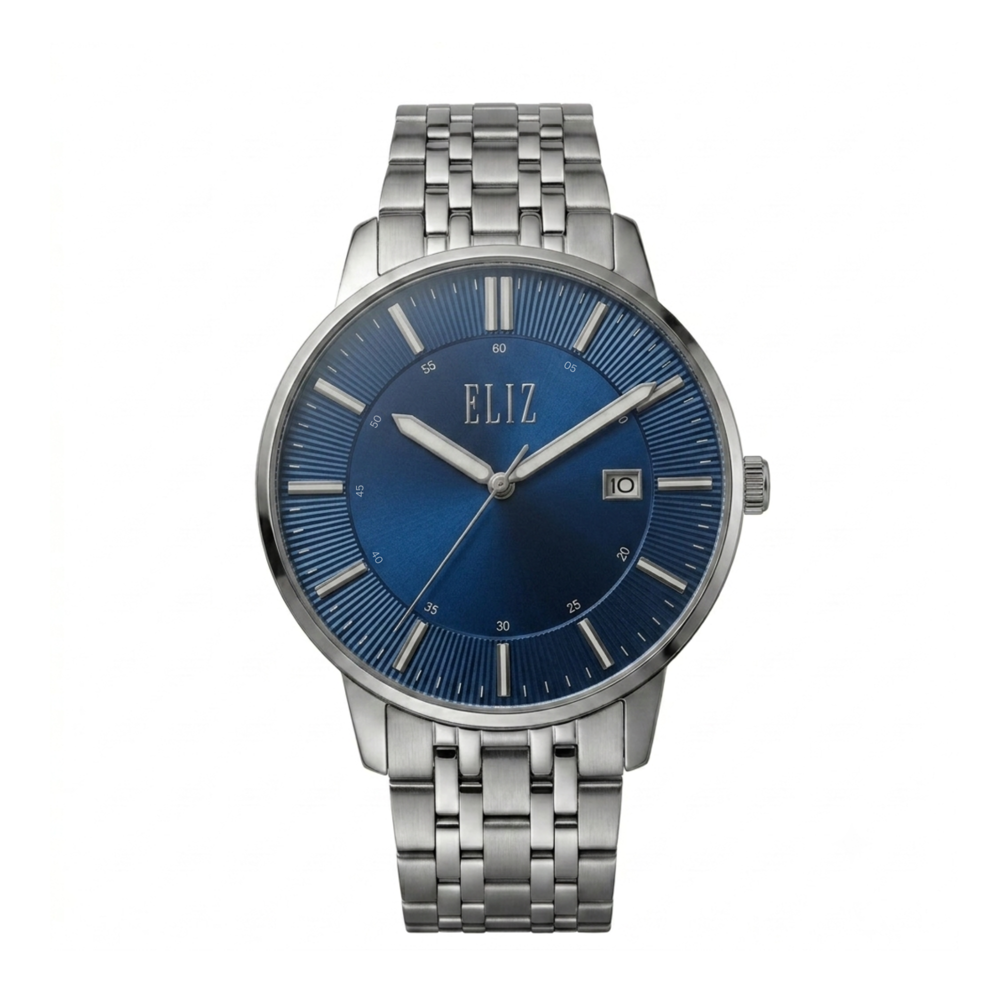 ELIZ ES8972G2SBS SS Case & Band Calendar Men's Watch