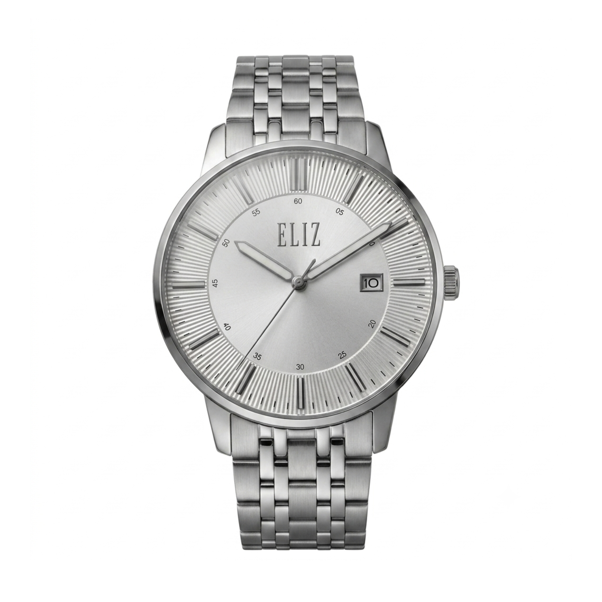 ELIZ ES8972G2SSS SS Case & Band Calendar Men's Watch