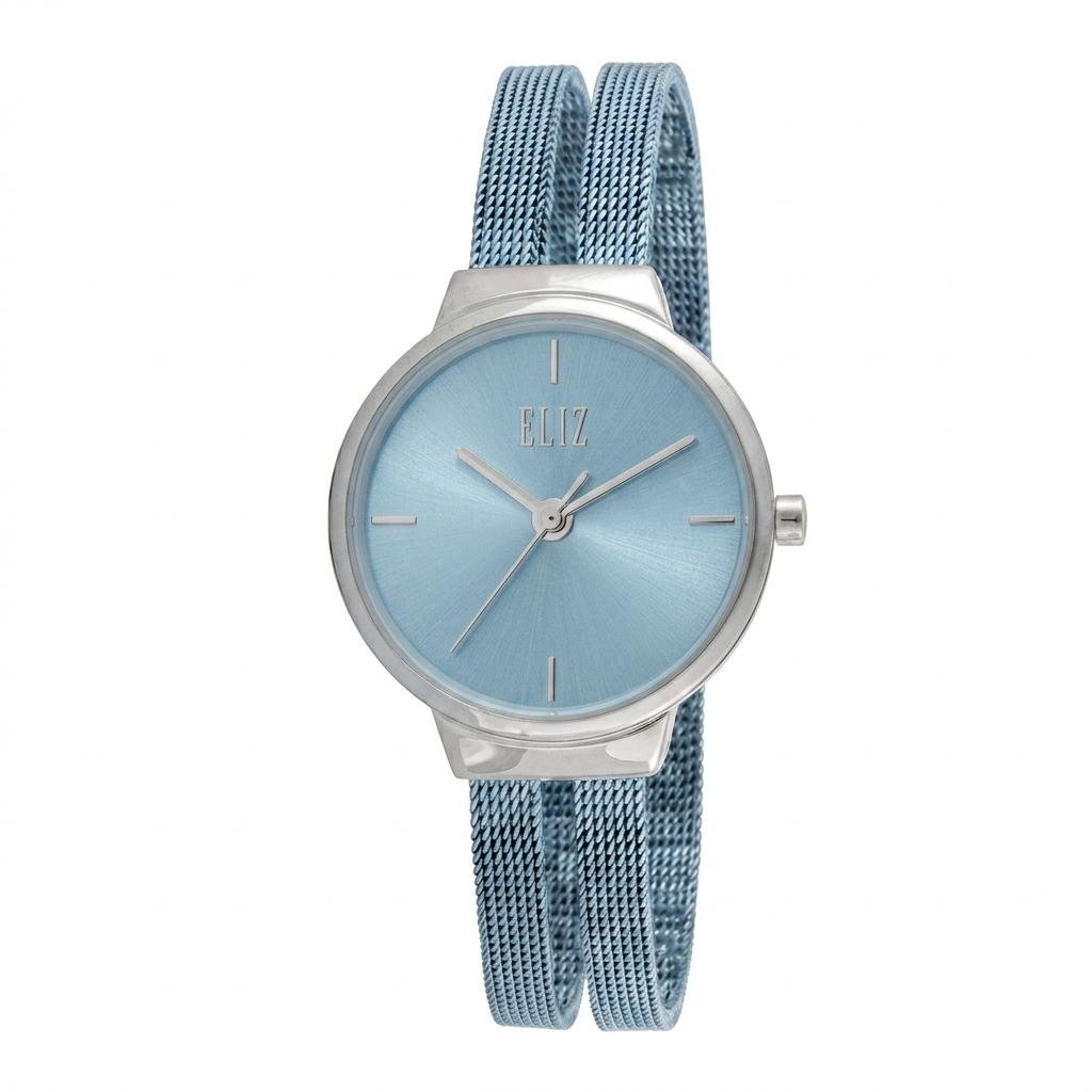 ELIZ ES8989L2SII SS & Mesh Strap 3-Hands Women's Watch