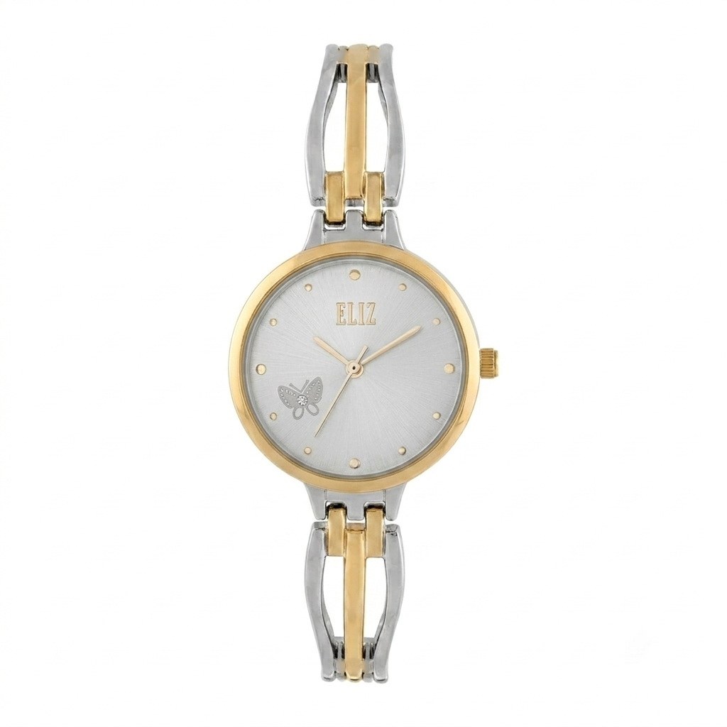 ELIZ  ES8998L2TST METAL CASE AND BRACELET THREE-HANDS WOMEN'S WATCH