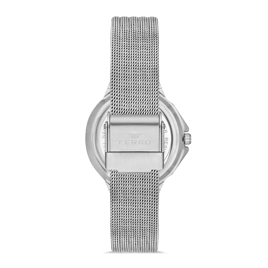 FERRO FL21317C-A SS Caseback & Mesh Strap Japan Women's Watch