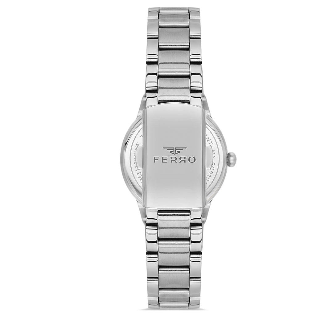 FERRO FL21349A-A SS Caseback & Band Date Women's Watch