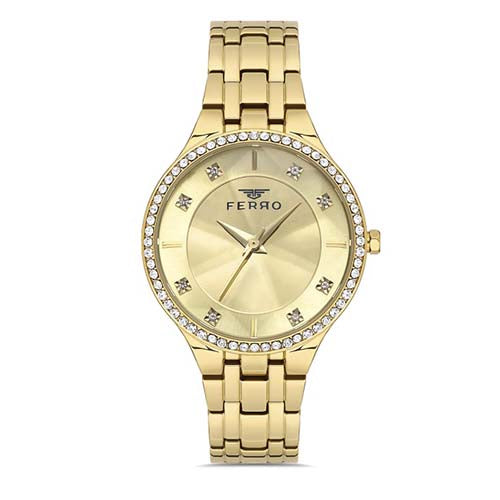 Ferro FL21467AWT-B4 Metal Case And Metal Band Women's Watch