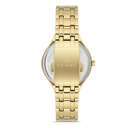 Ferro FL21467AWT-B4 Metal Case And Metal Band Women's Watch