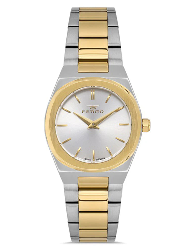 Ferro FL21487AWT-D Metal Case And Metal Band Women's Watch