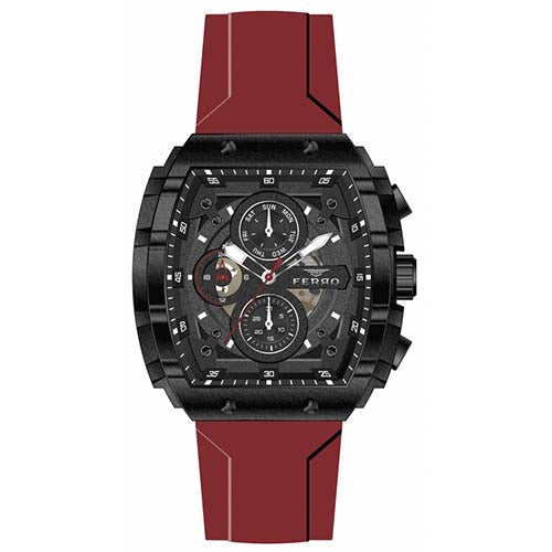 Ferro FM11346D-ZK Metal Case And Silicon Strap Men's Watch