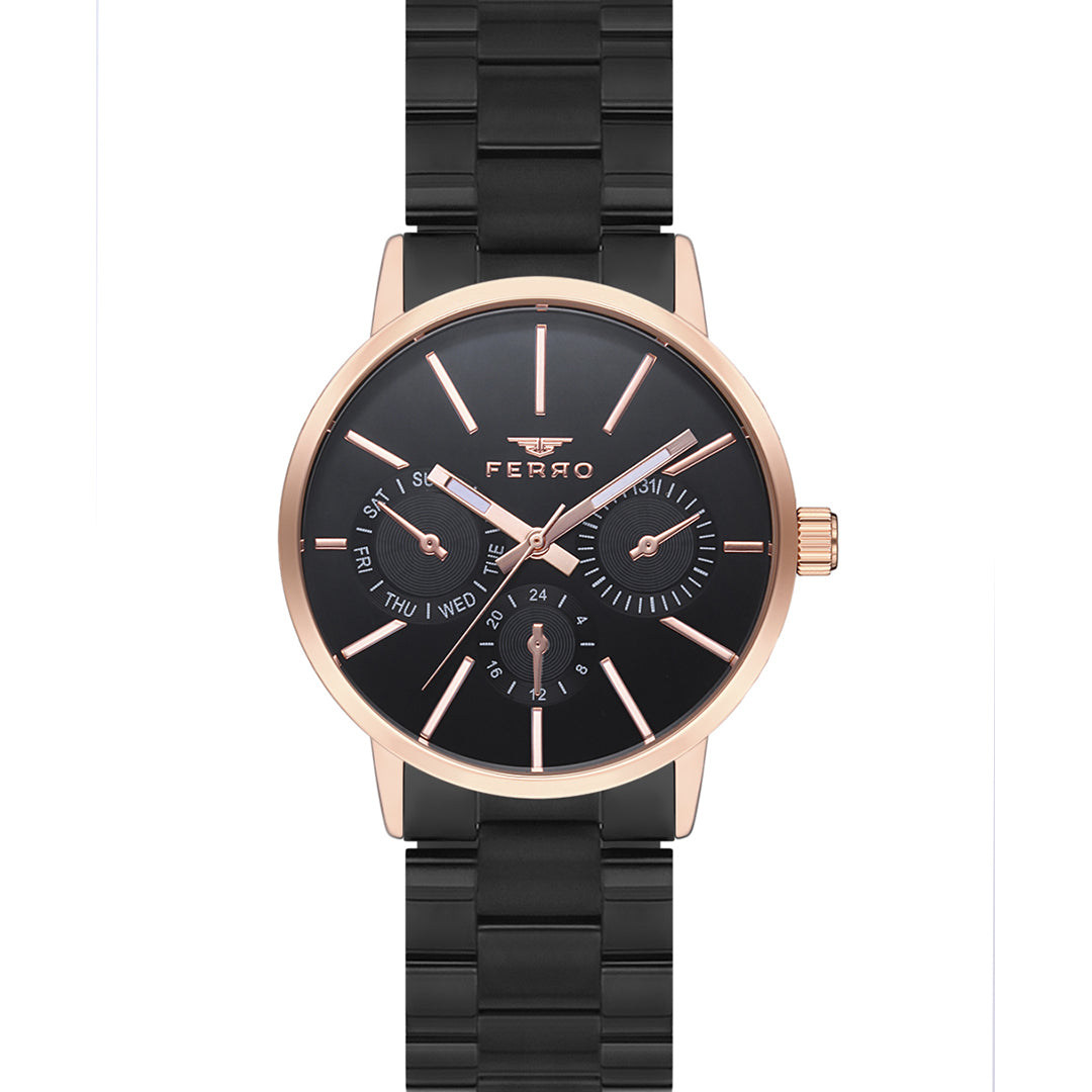 FERRO FM81886A-R SS Caseback & Band Multifunction Women's Watch
