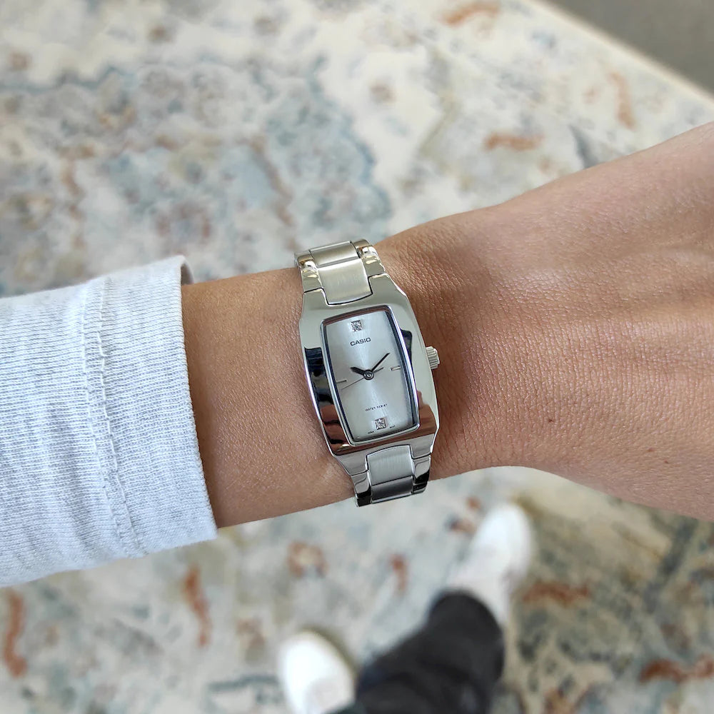 CASIO LTP-1165A-7C2DF Silver Plated Case SS Band Women's Watch