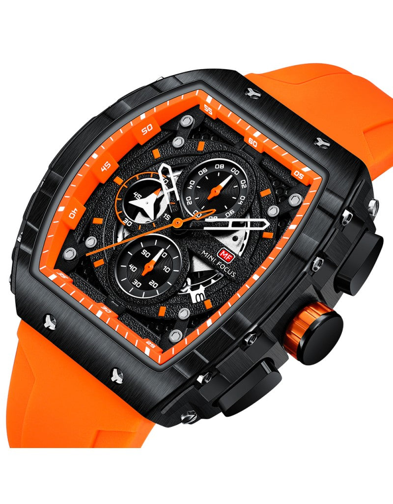 MINI FOCUS MF0399G.01 SS Caseback & Silicone Chronograph Men's Watch