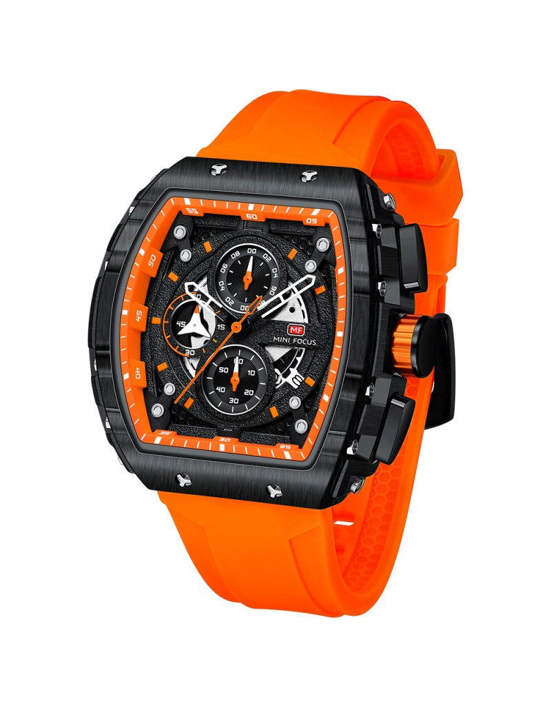 MINI FOCUS MF0399G.01 SS Caseback & Silicone Chronograph Men's Watch