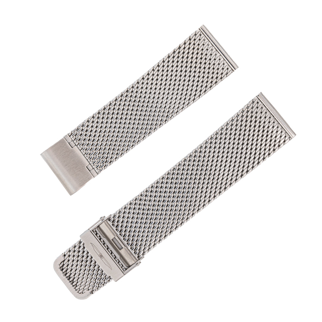 Blade 24mm Stainless Steel Mesh Strap Double Lock with Safety Clasp Buckle