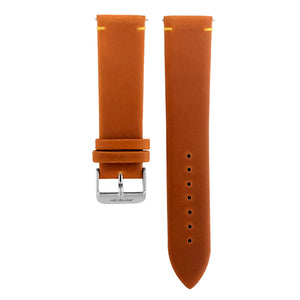 Blade men's Tan Genuine Leather Strap with Orange stitching and Stainless Steel Ardillon 1