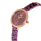 ELIZ ES8693L2RVV PVD Rose Gold and Purple Plated Women's Watch