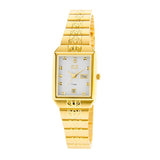 Eliz Women's White Dial Gold plated case and Band Analog Watch ES8564L2GWG