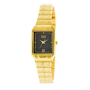 Eliz Women's Grey Dial Gold plated case and Band Analog Watch ES8564L2GGG