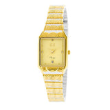 Eliz Women's Champagne Dial Gold plated case and Band Analog Watch ES8564L2TCT