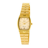 Eliz Women's White Dial Gold plated case and Band Analog Watch ES8565L2GWG