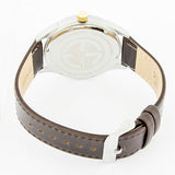 Eliz Men's White Dial Brown Genuine Leather strap Two-Tone Gold plated Steel case Watch ES8633G1TWO 3