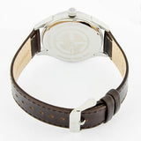 Eliz Men's White Dial Brown Genuine Leather strap Steel case Watch ES8633G1SWO 2