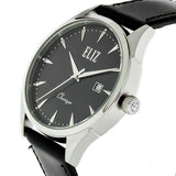 Eliz Men's Black Dial Black Genuine Leather strap Steel case Watch  ES8633G1SNN 2