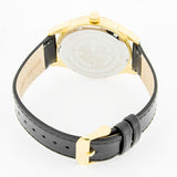 Eliz Men's Black Dial Black Genuine Leather strap Gold plated case Watch  ES8633G1GNN 3