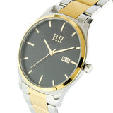 Eliz Men's Black Dial Two-Tone Gold plated Stainless Steel Case and Band Watch ES8635G1TNT 2