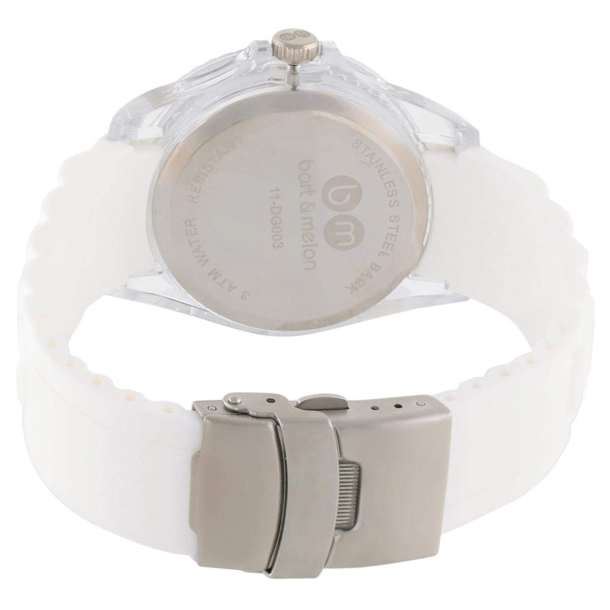 Bart & Melon 11-DG003 White SS Case Silicon Band Kids Watch