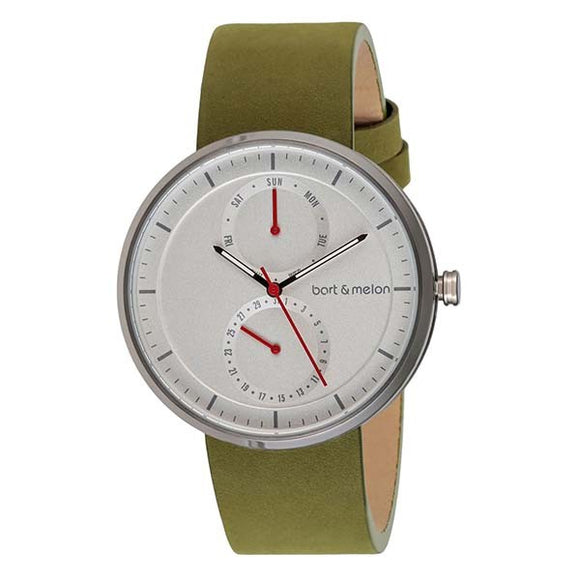 bart&melon Unisex White Dial Leather Strap Watch - 15-DG016-2AWE