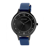 Bart & Melon Women's Black Dial Leather Strap Watch - 18-NL018NNB