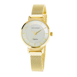 Bart & Melon Women's White Dial Gold Plated Watch - 19-NL021GHG