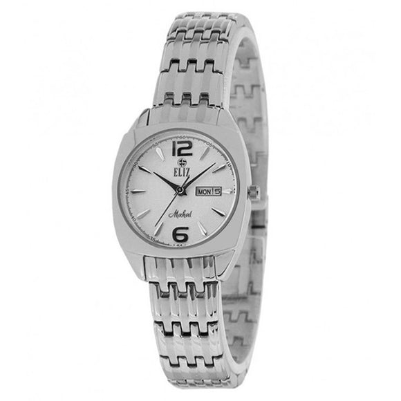 Eliz women's White Dial stainless steel case and band analog Watch ES15-8126L SW 1