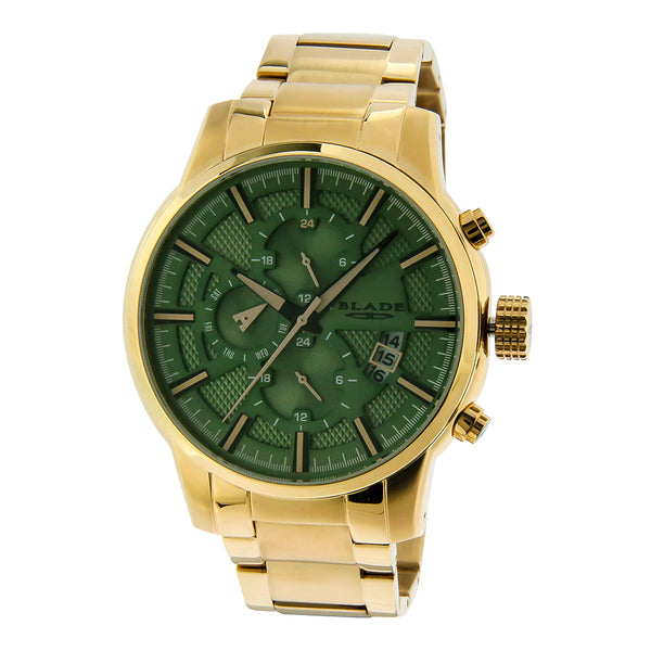 BLADE Intrepid 20-3487G Gold Plated Stainless Steel Case & Band...