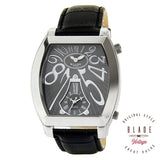 Blade men's Grey Dial  Black Genuine Leather Strap Stainless Steel Case Dual Time 2405GSS-SGN 1
